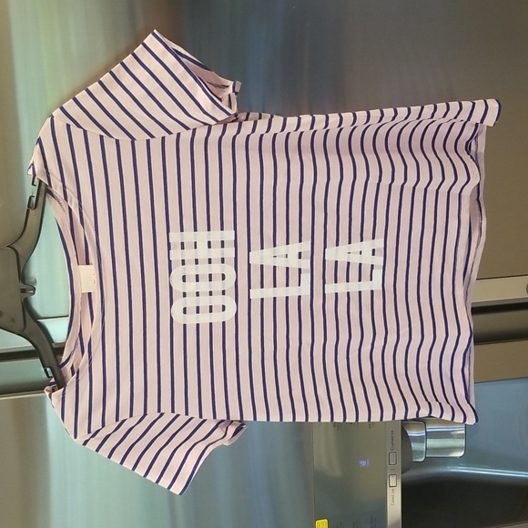 💕CINQ A SEPT💕 Boatneck Striped Graphic Tee ~ Ooh La La Medium M NWT - Picture 1 of 10